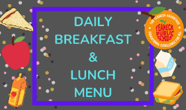 September and October Breakfast and Lunch Menus 
