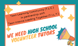 Volunteer High School Tutors Needed