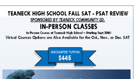 Teaneck High School Fall SAT-PSAT Review