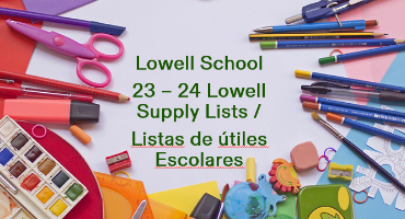 23-24 Lowell School Supply Lists