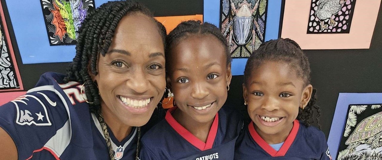 Teacher and Students Wearing Team Jerseys