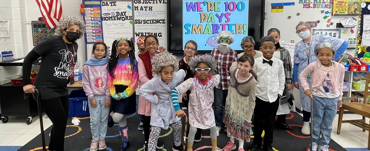 Students Dressed Up as Centenarians