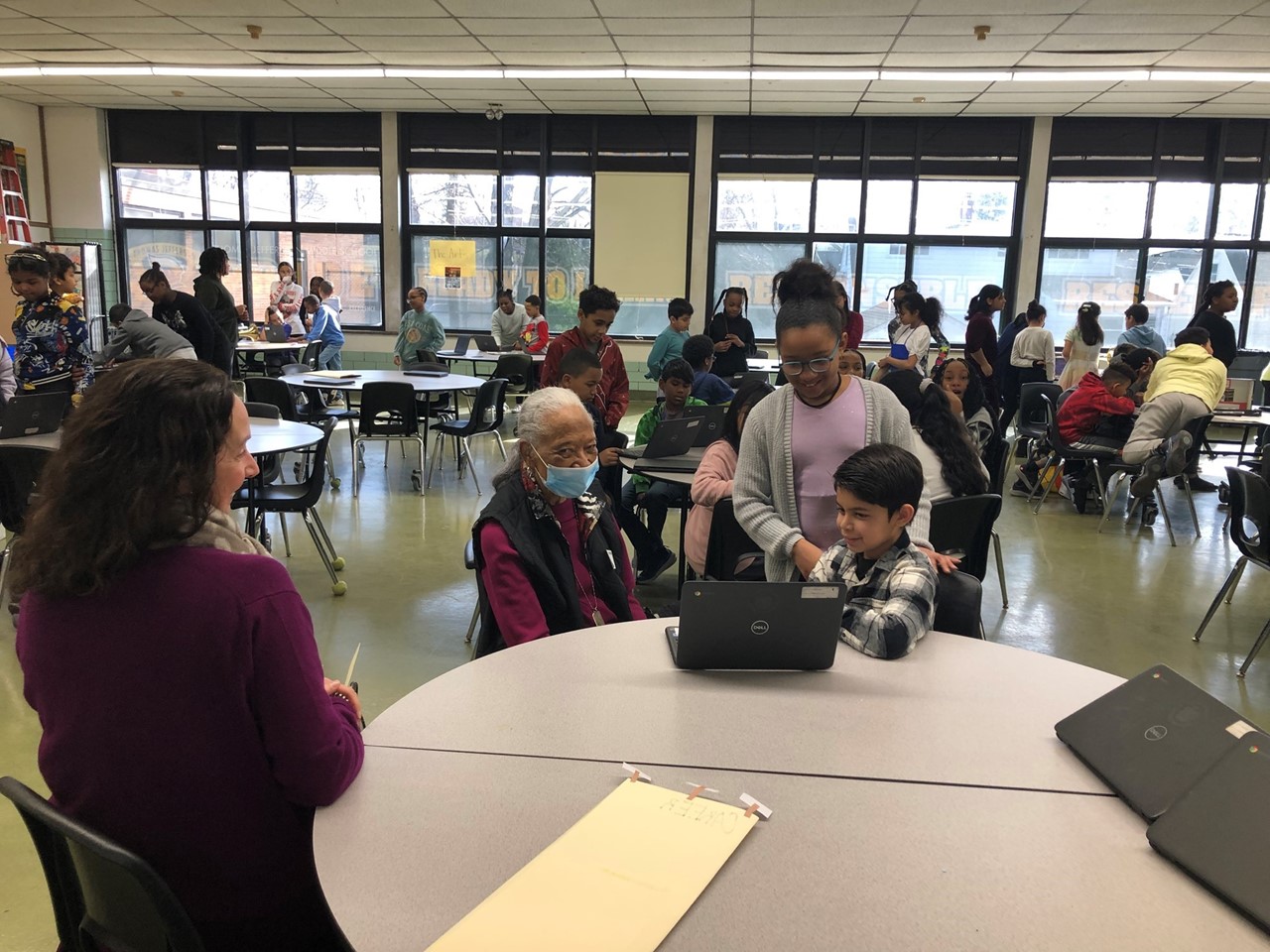 Ms. Theodora Lacey and fifth grade BHM museum