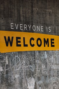 Sign welcoming everyone